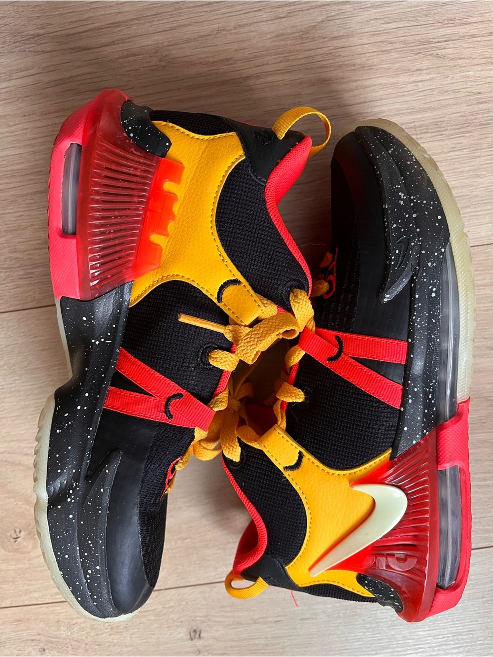 Nike Kids Black/Yellow/Red High-Top Athletic Sneakers